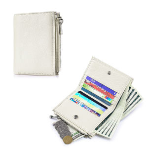 F First Layer Cowhide Natural Drop Pattern Womens Short Wallet Japanese Style High-End Design