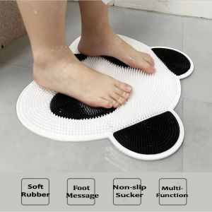 Panda Bath Mat Foot Massage Shower Mat Silicon Soft Back Massage Cushion Brush Suction Cup Bathroom Toilet Bath Mats Non-slip