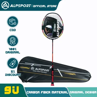 Alpsport SR Raket Bulu Tangkis 9U 58g G5 28Lbs Dual Face Double Color Super Light 100% Serat Karbon Raket Bulutangkis Dengan Raket Profesional Raket Bulutangkis Untuk Pelatihan ALP