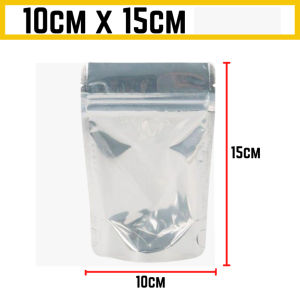 50Pcs Half Silver Transaprent Stand Up Pouch Zip lock Plastic Packaging Ziplock Resealable