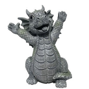 MIRELAE Meditating Yoga Dragon Figurine Resin Feng Shui Namaste Dragon Spiritual Garden Decoration Zen Dragon Meditation Statue Outdoor Statue