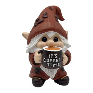 Coffee Cup Gnomes Statue Smooth Surfaces Resin Craft Decoration Office Desk Bookshelf Decorative Accent