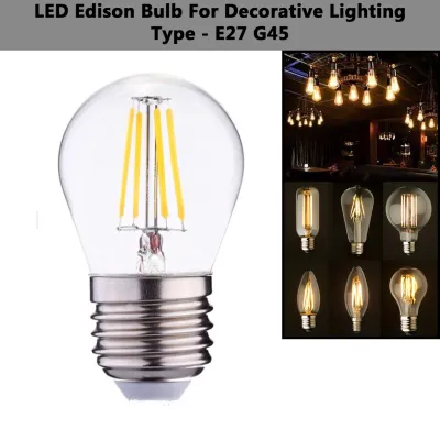 3H Lampu Mentol Hiasan LED Edison E14/E27 4W/6W [S14/C35/A60/G45/G95/ST64] (Decoration Lamp Bulb)