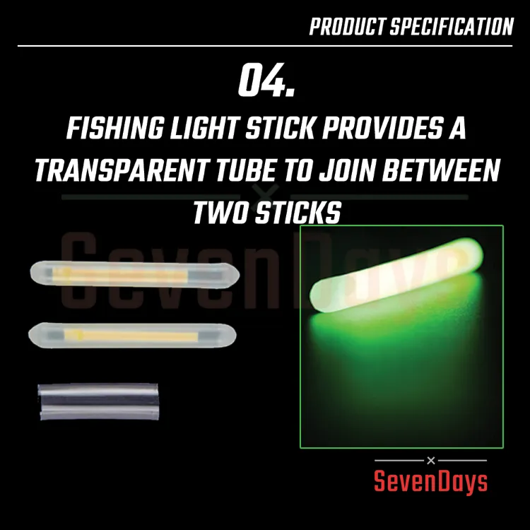 2'' Fishing Light, Glow Sticks Tip Float Night Fishing 6.0X50mm