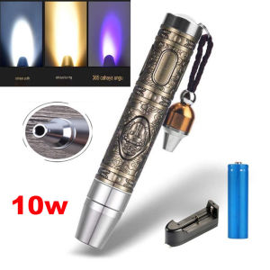LAMPU SENTER UV Lampu senter 3 warna ungu kuning putih senter UV batu / Giok / Detektor sangat terang tahan air tidak takut hujan lebat