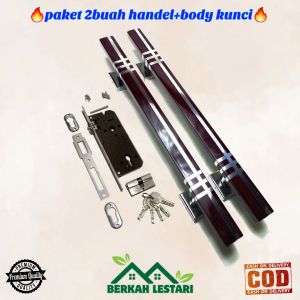 gagang handle tarikan pegangan pilihan panjang 33cm 45cm dan 60cm bahan stainless model sd3 maron untuk pintu depan dan kamar tersedia set body kunci