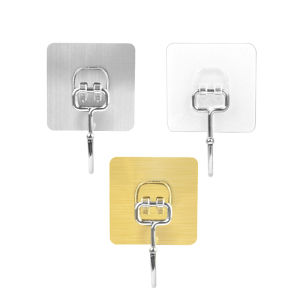 ชุดตะขอติดผนังแบบไม่เจาะรู1ชิ้นชุดตะขอติดผนังแข็งแรงสำหรับแขวนที่ประตูหลังห้องครัวห้องน้ำ