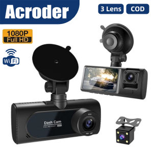 Acroder Dash Cam Wifi 1080P HD 3 Lens Night Vision 24 Hour Loop Recording Motion Detection