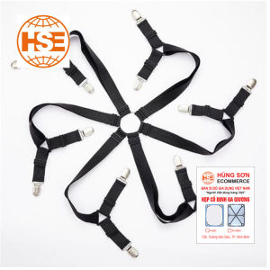 (Chính Hãng) Kẹp ga giường 6 chiều Hùng Sơn (Bộ 12 đầu kẹp)  giúp cố định drap da giường chắc chắn - Gia dụng Phước Hòa