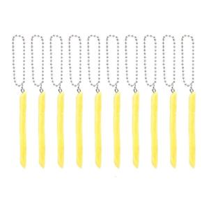 10Pcs Realistic French Fries Keychain Artificial Fries Keychain Phone Charm For Bag Keyring Decoration Accessories