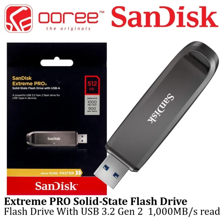 SanDisk CZ820 Extreme PRO Solid-State Flash Drive with 1000MBs Read 900MBs Write USB 3.2 Gen 2 USB-A ( 256GB/ 512GB/ 1TB/ 2TB)