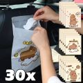 SNJVB1870 30Pcs Capybara Disposable Garbage Bags Cartoon Self Adhesive Desktop Trash Can  Thickened Car Dashboard Trash Bag. 