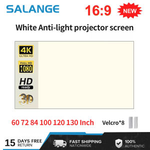 Salange Projector Screen 60 72 84 100 130 inch Anti-light Screen High Viewing Angle Portable 3D HD Projection Screen With Velcro