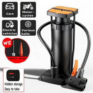 Daywalker Portable Foot Pump High Pressure 160 psi Double Barrel Bike Floor Foot Pump Motorcycle Tire Air Pump with Pressure Gauge