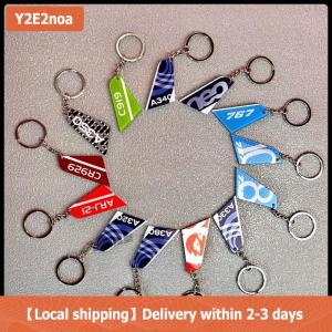【Local shipping】 1 Piece Both Sides Print Acrylic Airline Pattern Vertical Tail Car Tag Key Accessories Aviation Keychain Backpack Pendant