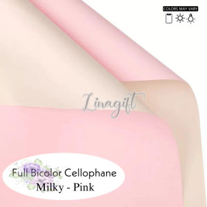 ( 5 Lembar ) FULL BICOLOR - FLOWER WRAPPING PAPER BICOLOR KOREAN CELLOPHANE PLASTIC KERTAS BUNGA