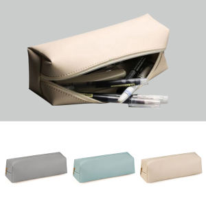 Minwen กระเป๋าใส่ดินสอหนัง PU ความจุมากอุปกรณ์การเรียนสำหรับนักเรียนที่เก็บเครื่องเขียนกล่องใส่ดินสอมีซิป