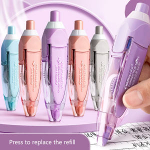 Pressing Correction Tape Easy to Use Applicator White Out Correction Tape Tear-Resistant Tape School Office Supplies