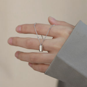 kalung titanium liontin padat silver vintage trending fashion korea style pemium anti karat KL164