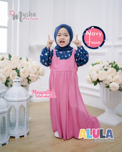 Gamis Anak Perempuan / Overall Anak ALULA Blossom Overall By Mysha Kids Muslimah untuk usia 1-8 thn