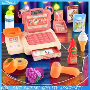 COD 1 bộ mua sắm thu ngân đồ chơi vai trò chơi Kit cho trẻ em tiền mặt đăng ký Playset siêu thị thanh toán đồ chơi với âm thanh và ánh sáng