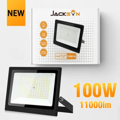 JACKSUN LED Flood Light Outdoor 220V White/Warm IP65 Waterproof Spotlight 10W-300W Die-Cast Aluminum Tempered Glass LED Street Lamp for Garden/Street/Wall/Landscape Lighting