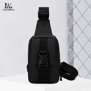 LouisWill Mini Chest Bag Men Outdoor Hiking Bag Waterproof Phone Bag Travel Shoulder Bag Lightweight Sports Fitness Backpack Casual Camping Bag