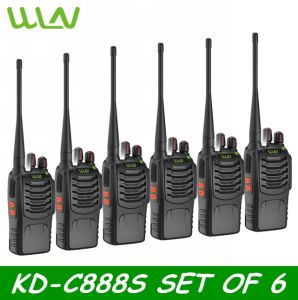 WLN KD-C888S VHF/UHF 400-470MHz Two Way Walkie Talkie Radio with Detachable Antenna & Flashlight 5W- SET OF 6