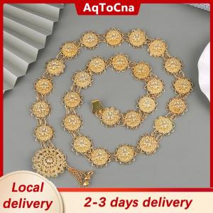 [COD] AqToCna Ship within 24 hours Traditional Sarong Gold Color Belt Vintage Jewelry Buckle Belt Necklace For Woman Decoration