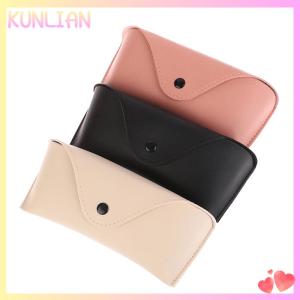 [KUNLIAN] 1Pc Durable Leather Glasses Case Sunglasses Solid Color Pouch Bag Eyewear Box Lightweight Convenient Protable