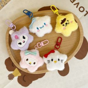 Kawaii Sanrio Hello Kitty Plush Keychain Kuromi Melody Plush Doll Bag Pendant Girly Mobile Phone Hanging Ornament Christmas Gifts