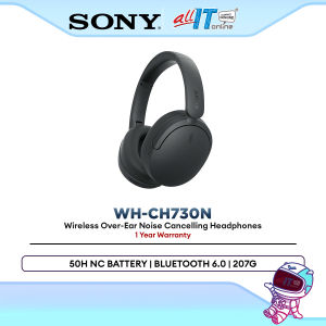 Sony Wireless Noise Cancelling Headphones WH-CH730N for Music Travel 50H Battery Bluetooth 6.0