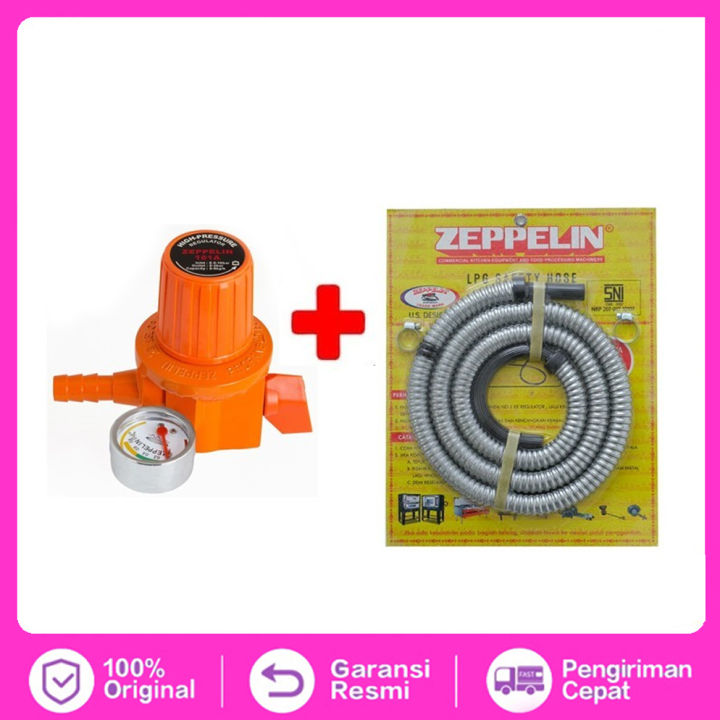 Selang & Regulator Gas Zeppelin Meter Regulator Tekanan Tinggi Lazada