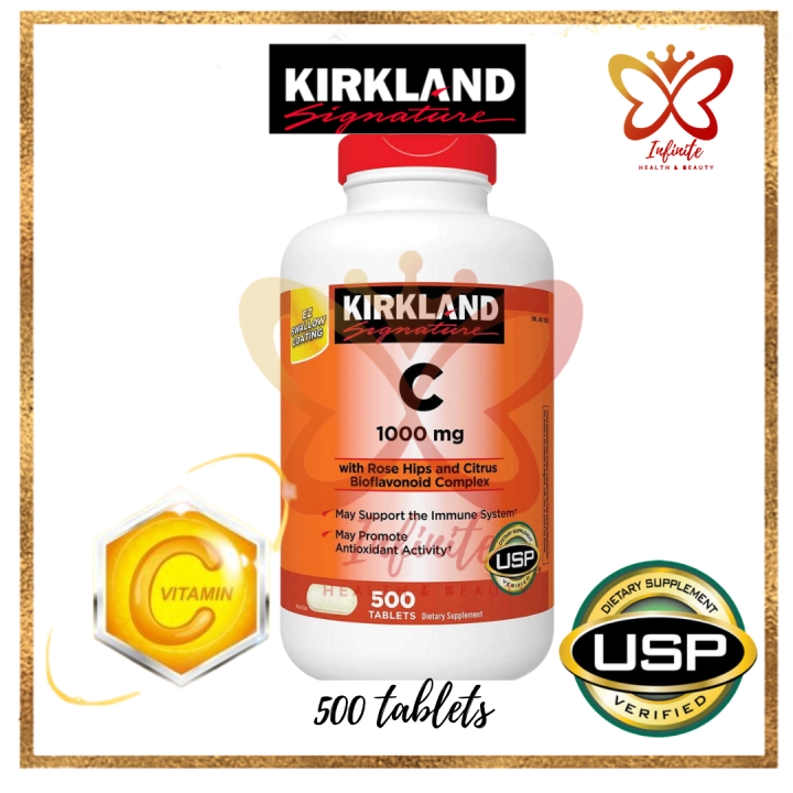Kirkland Signature Vitamin C 1000 mg 500 Tablets 100 AUTHENTIC