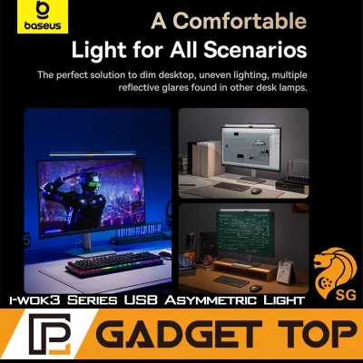 SG Seller Ready Stock Baseus Computer Monitor LED Screen Hanging Light i-wok3 Series Upgrade USB Asymmetric Light Dimmable Desk Study Reading Lamp 9 Ratings