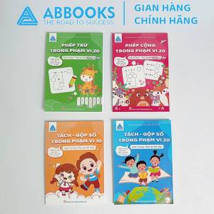 Sách Toán Tư Duy Cho Bé 3-6 Tuổi - Bộ 4 Cuốn Cộng Trừ Tách Gộp Số - ABBOOKS