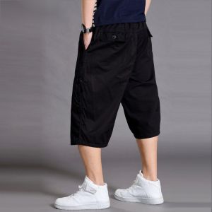 Oversize 140KG Men Cropped Trousers Plus Size Cargo shorts 6XL 5XL