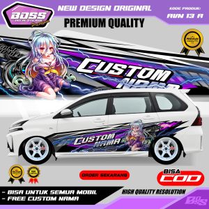 AVN 13 - STIKER DECAL MOBIL AVANZA FORTUNER BRIO KIJANG MOBILIO INNOVA TERIOS BRV GRATIS CUSTOM NAMA
