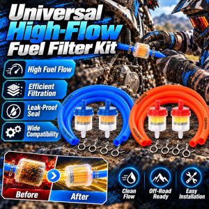 High Flow Universal Fuel Filter Inline Gasoline Diesel Filter Auto Replacement High Capacity Engine Cleaner Universal Fit Car Accessory High Performance Fuel Purifier