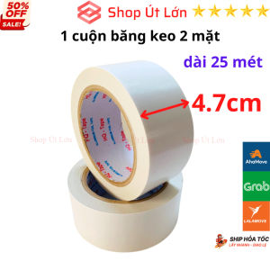 1 Cuộn băng keo 2 mặt rộng 4.7cm dài 25 mét lõi giấy 3mm - Shop út Lớn