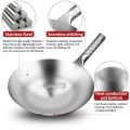 Fypo 1.8mm Thick 430 Stainless Steel Wok Chinese Pot Handmade Wok Traditional Non Stick Gas Wok Cooker frying Pan. 