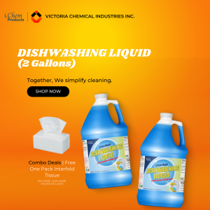 ICHEM PRODUCTS DISHWASHING LIQUID CONCENTRATED (2 GALLONS) WITH FREE 1 PACK INTERFOLD TISSUE