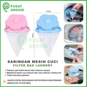 Saringan Mesin cuci kantong jaring laundry filter bag loundry alat penyaring kotoran menyaring rambut bulu pada pakaian pembersih baju