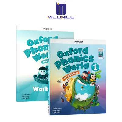 2Pcs Oxford Phonics World: Level 1: Student Book + Workbook Paperback by Kaj Schwermer Original English books