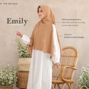 Azmeela Emily Khimar Semi Instant Crinkle Ironless Anti Kusut