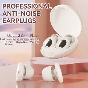 Comfortable 27dB Noise-Blocking Earplugs Washable Silicone for Sleep Work & Study