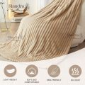 Kiandra Home - Wide Ribbed Velvet Fleece Blanket  Super Soft Fluffy | Double Queen and King Size Thick Blanket | Kumot na Malambot Microfiber. 