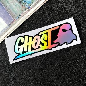 JDM Ghost Cute Reflective Vinyl Sticker Car Laser Decorative Sticker Universal Motorcycle Helmet Windshield Window Bumper Fender Waterproof Decal