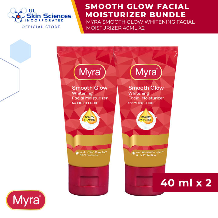 Myra Smooth Glow Whitening Facial Moisturizer 40ml x2