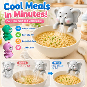 🐱New Arrivals🐱Elephant Cup Clip Mini Fan Portable Blower For Baby Porridge Noodle Fast Cooling Kids Feeding Gadget